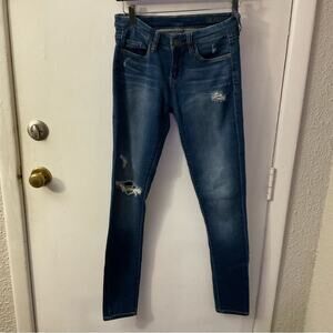 Blank NYC Distressed Zip Up Denim Jean 26 Casual Comfy Distressed Boho Festival